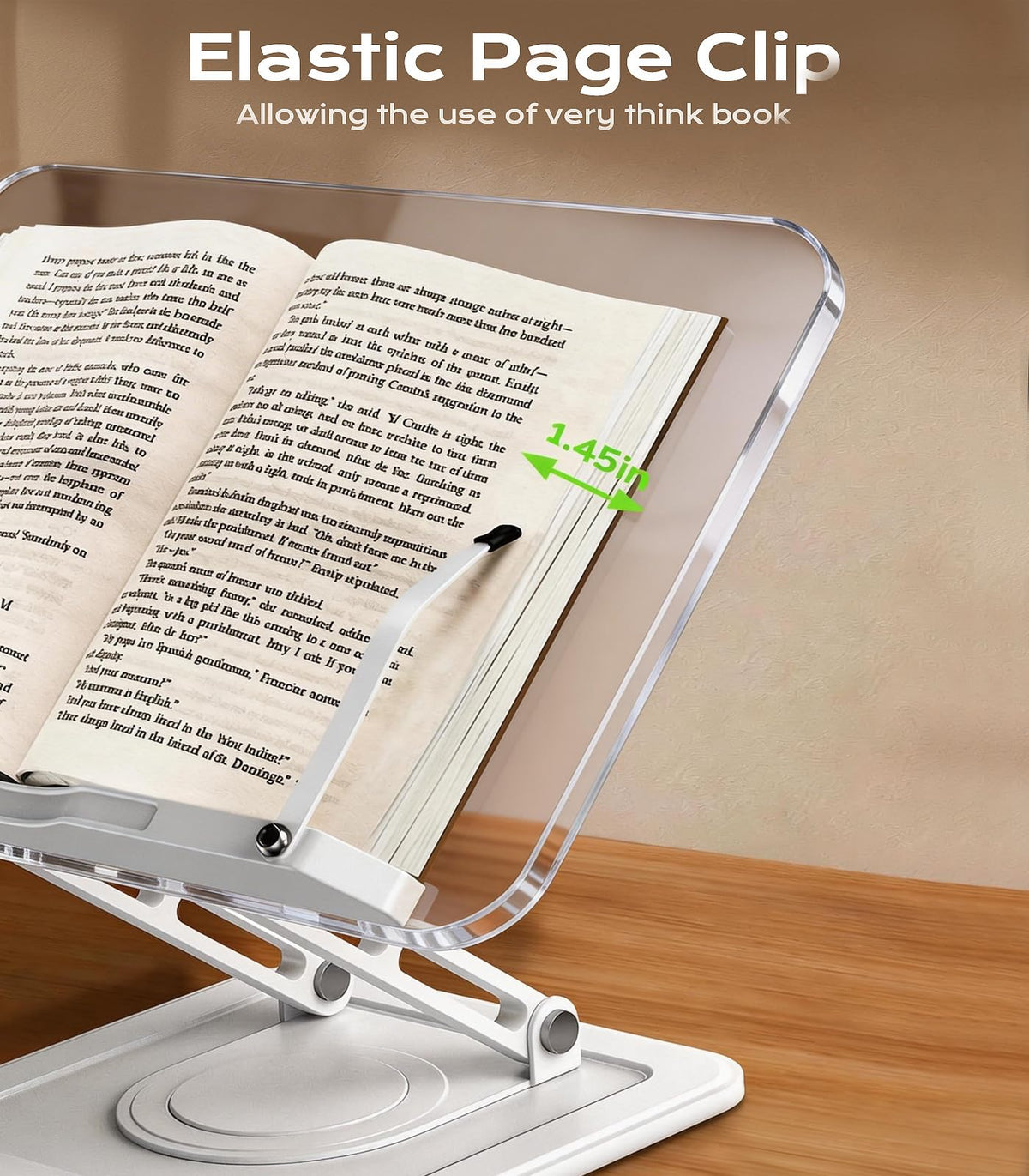 Adjustable Book Stand With Page Holders