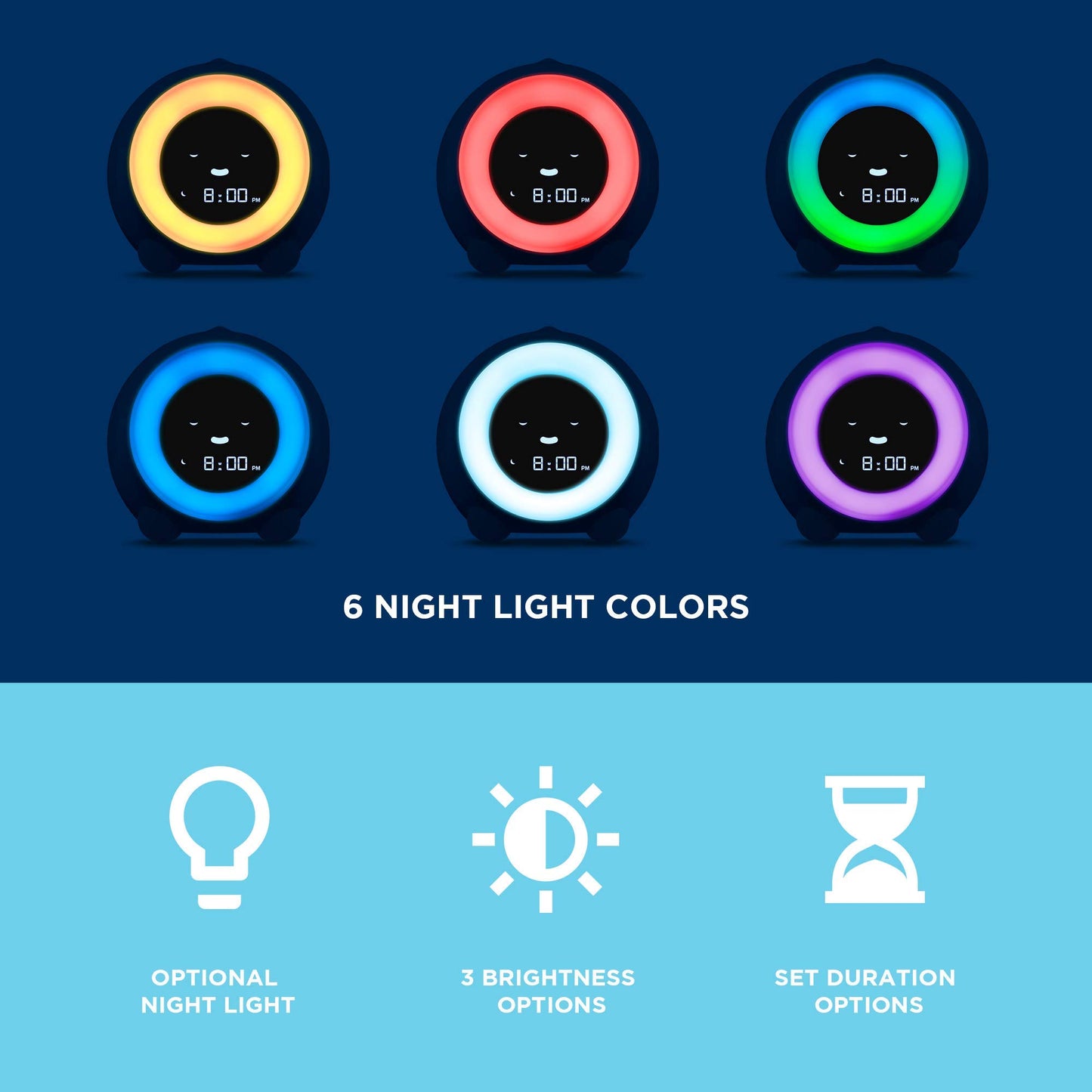 Kids Sleep Trainer Clock With Night Light & Sounds