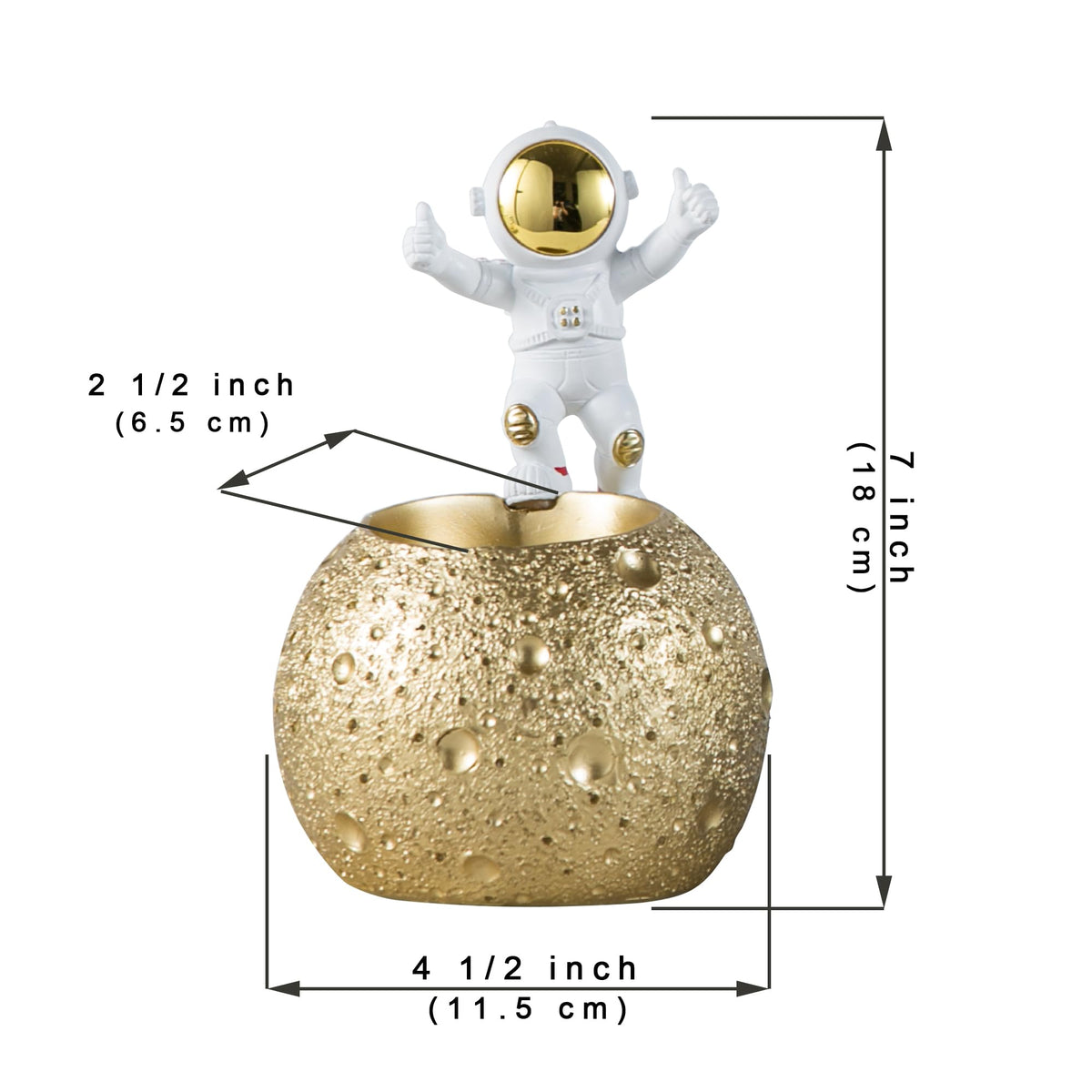 Astronaut Pen Holder With Decorative Desk Storage
