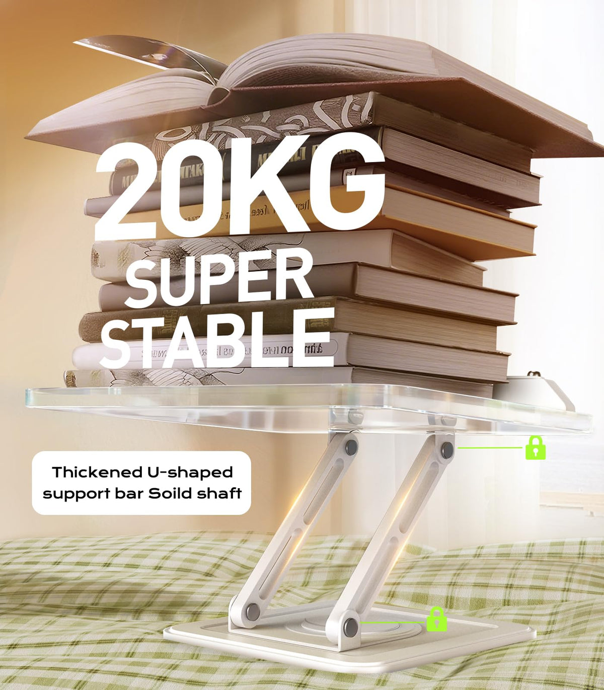Adjustable Book Stand With Page Holders