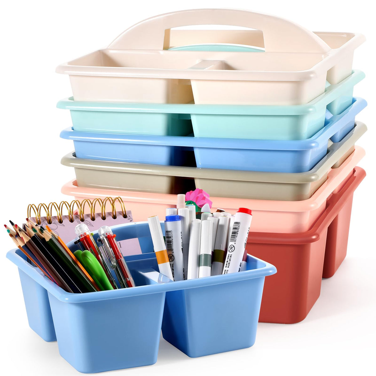 Classroom Storage Caddy 6-Pack With 3 Compartments
