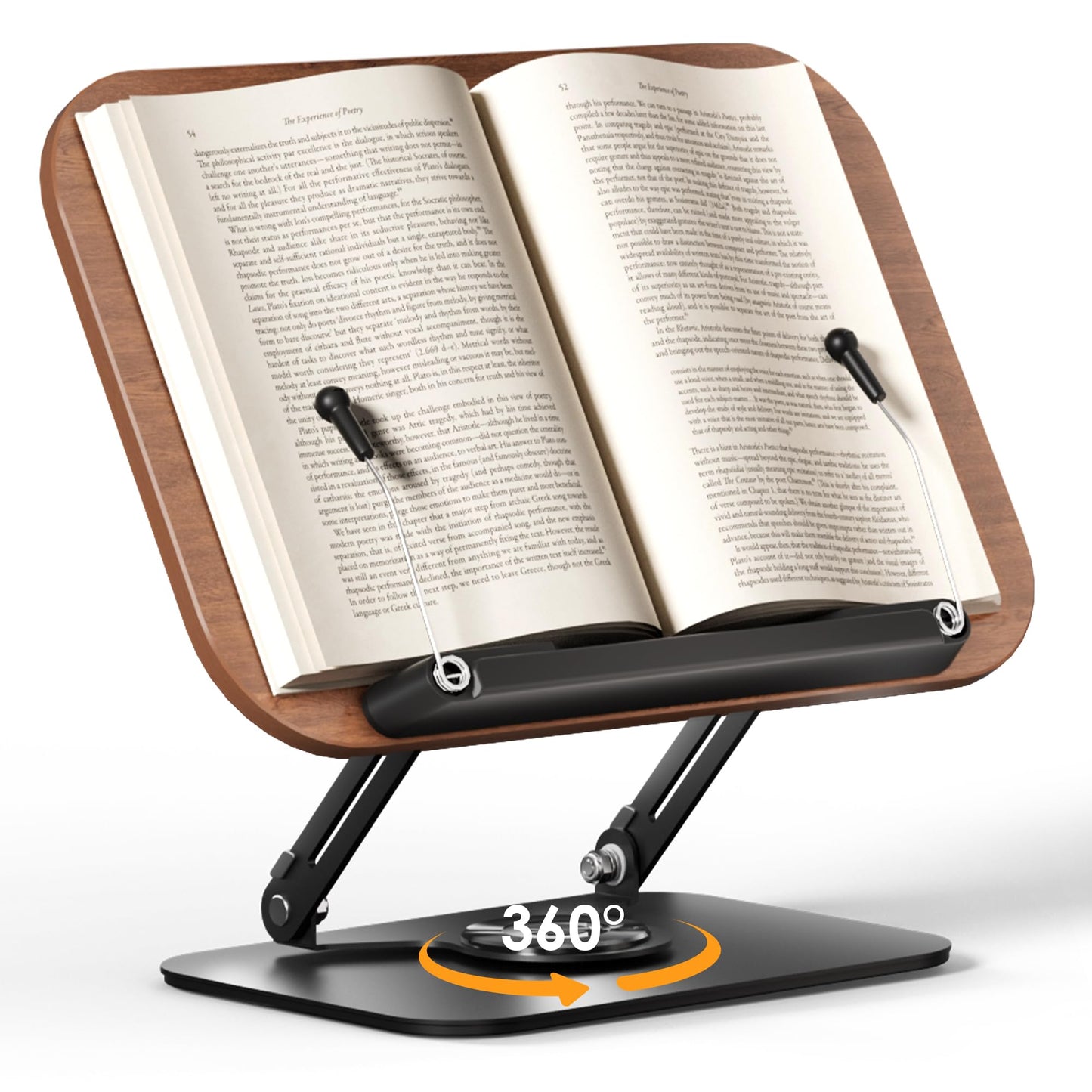 Adjustable Book Stand With 360° Rotating Base