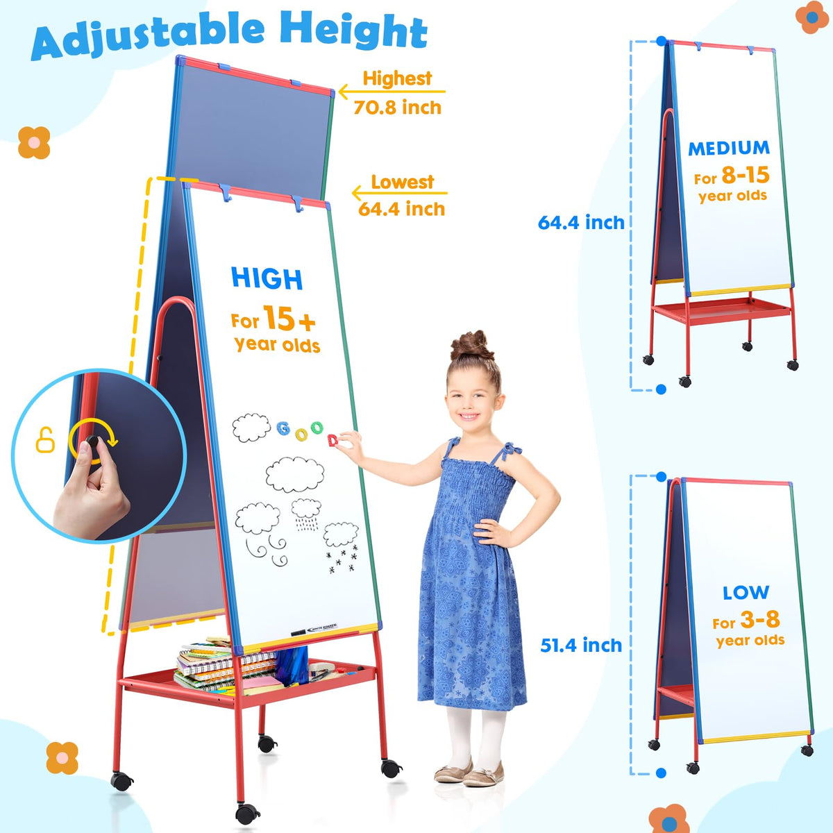 Dry Erase Board With Adjustable Stand