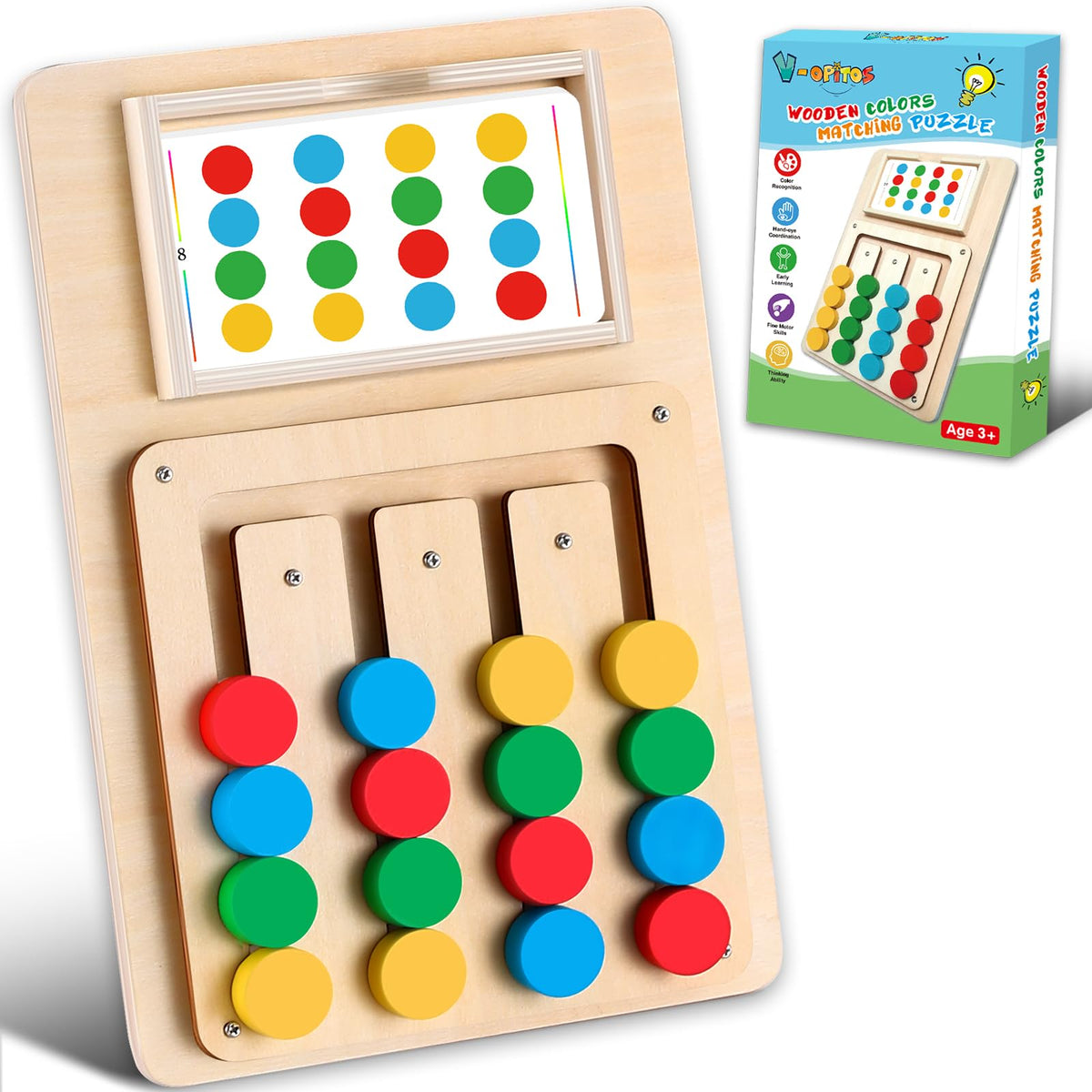Montessori Color Matching Puzzle for Kids Ages 3–7