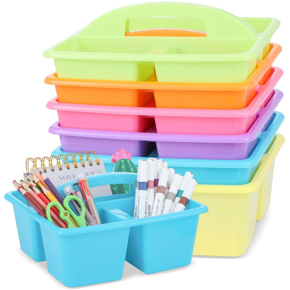 Classroom Storage Caddy 6-Pack With 3 Compartments