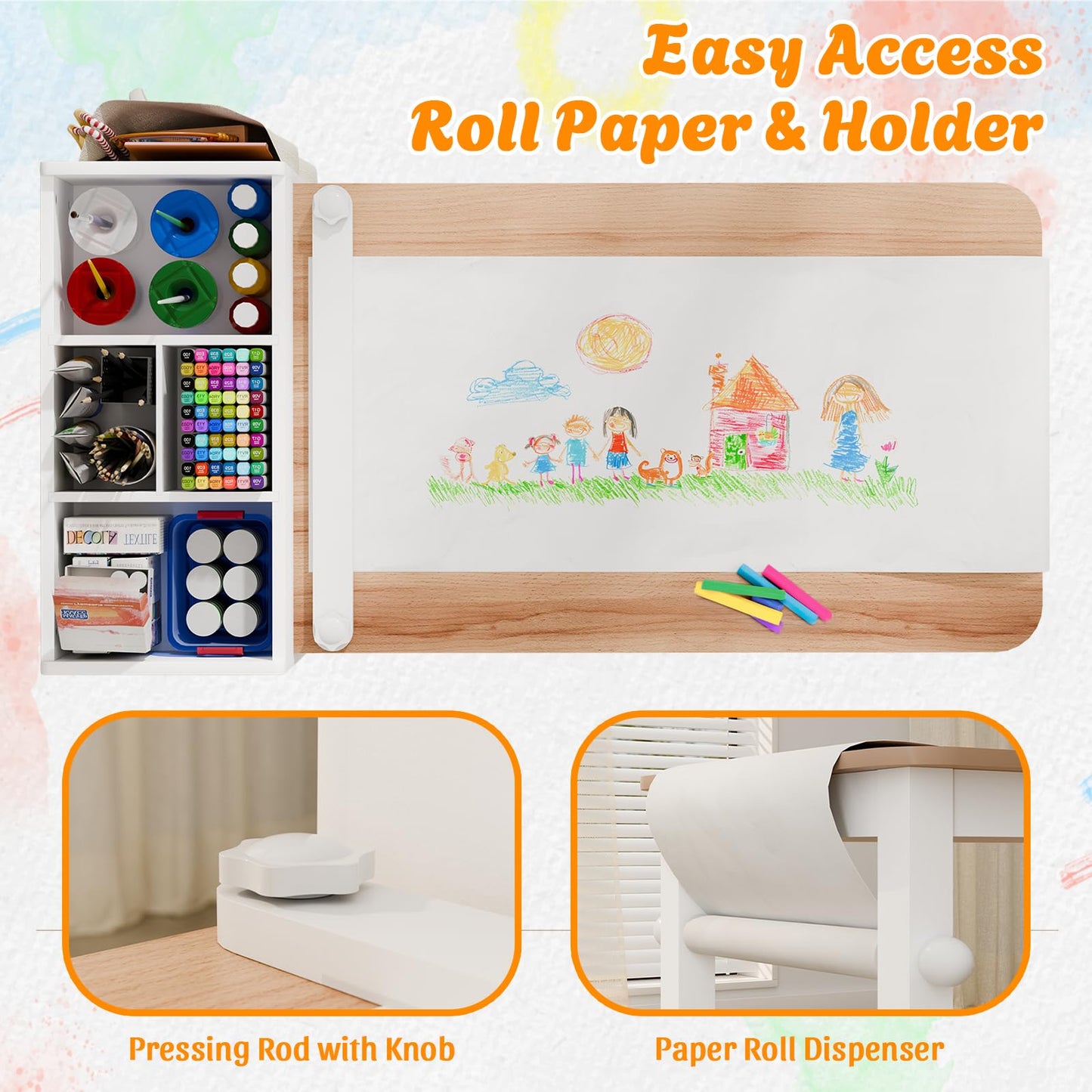 2-in-1 Kids Art Table for Creative Learning