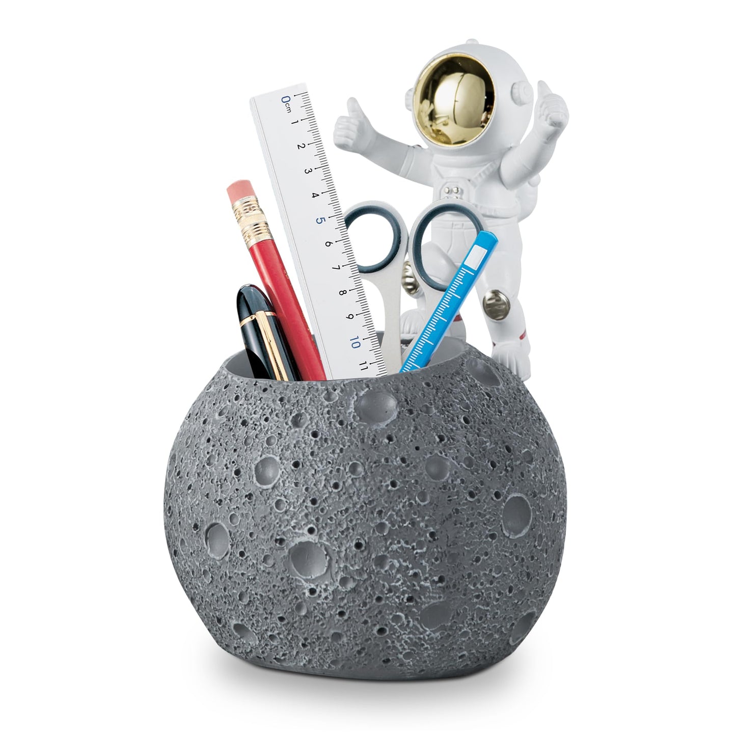 Astronaut Pen Holder With Decorative Desk Storage