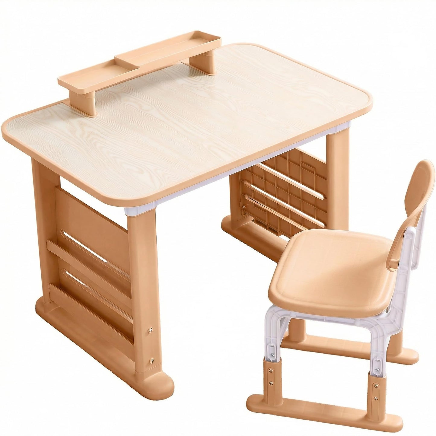 Adjustable Kids Desk & Chair Set With Storage