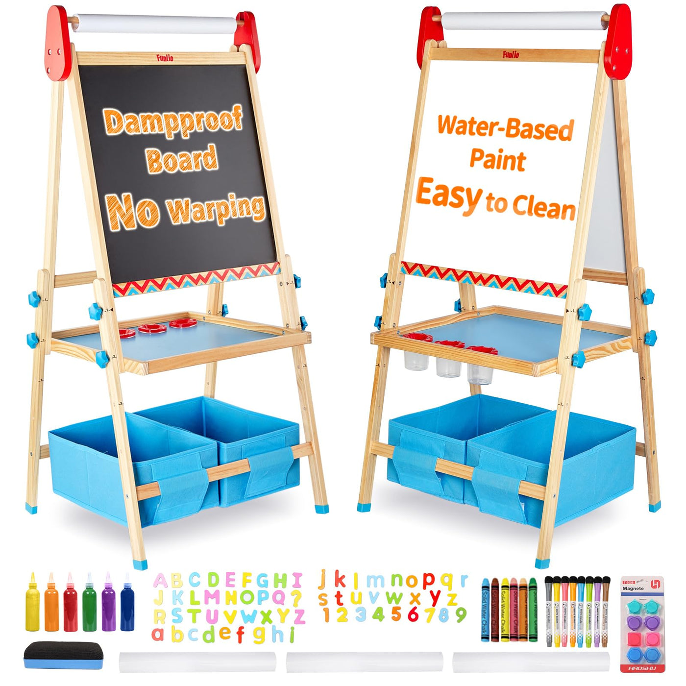 Adjustable Kids Art Easel With Anti-Warp Design