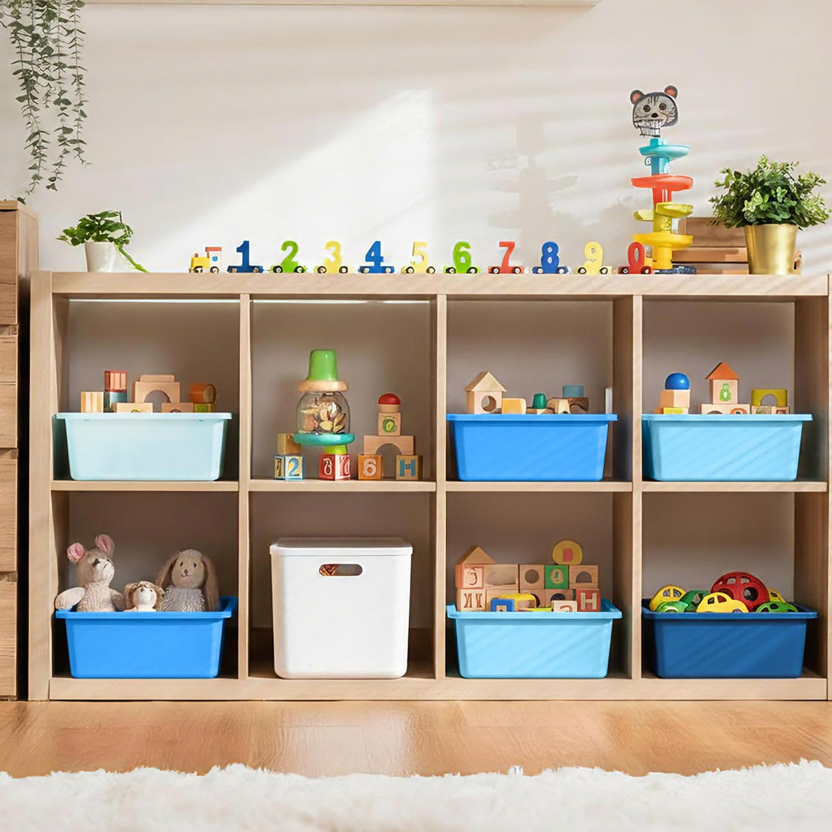Plastic Cubby Storage Bins 12-Piece Set