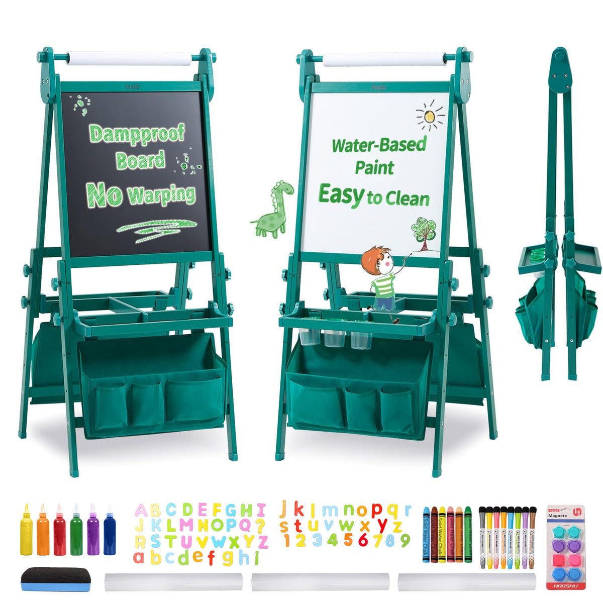 Adjustable Kids Art Easel With Anti-Warp Design