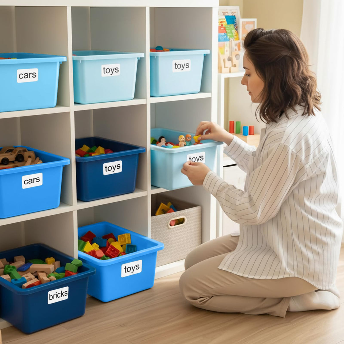 Plastic Cubby Storage Bins 12-Piece Set