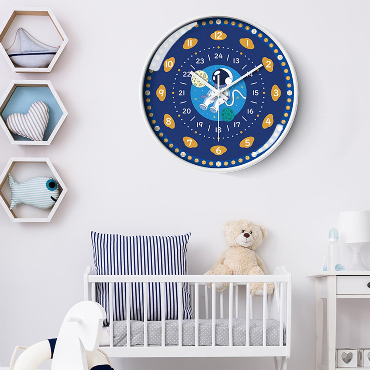 Kids Teaching Wall Clock With Easy-Read Numbers