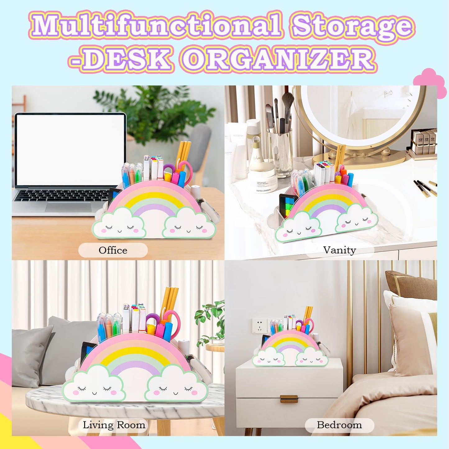 Kids Desk Organizer With Pencil Holder & Storage
