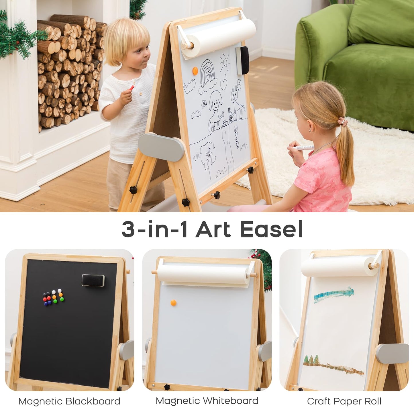 Kids Art Easel for Drawing & Creative Play