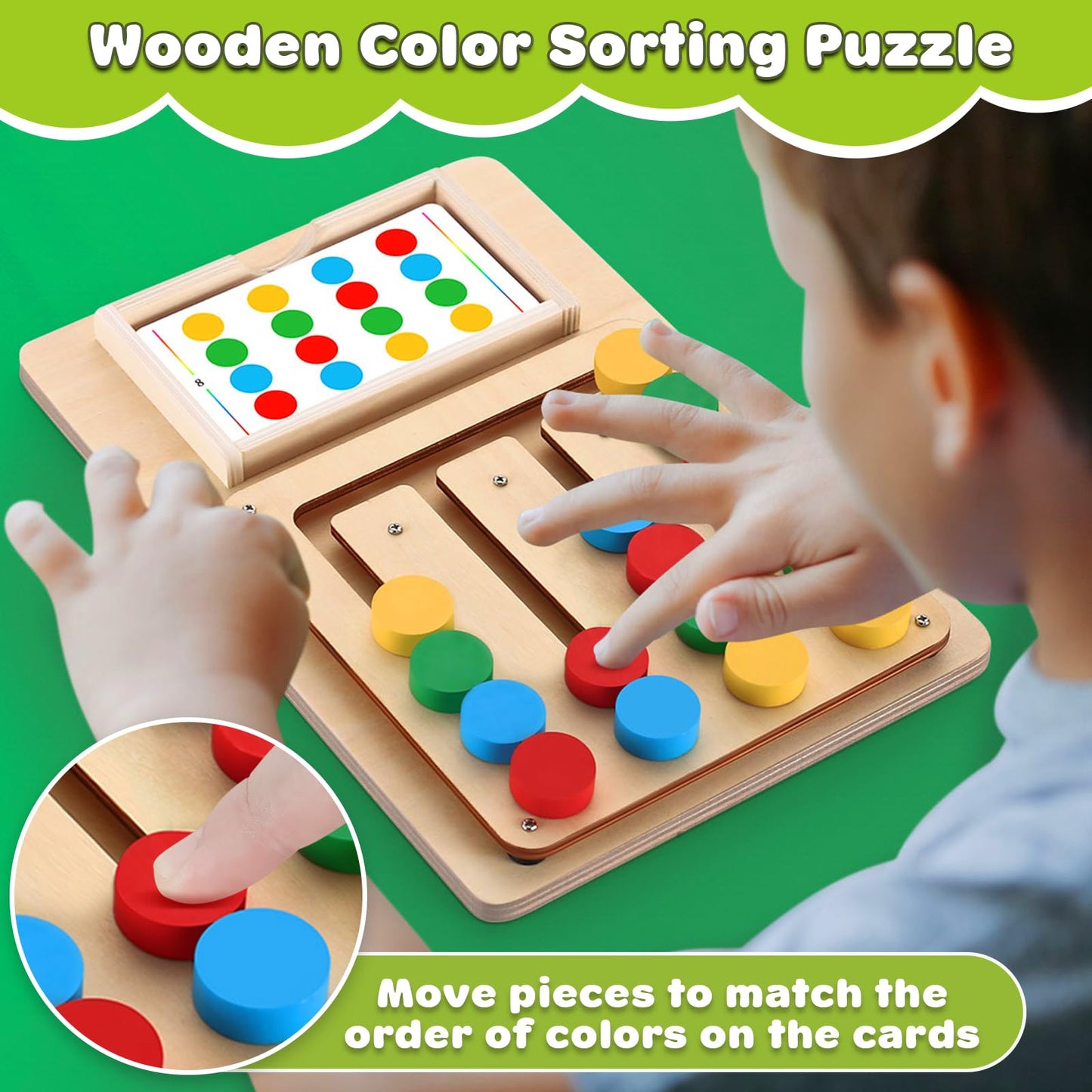 Montessori Color Matching Puzzle for Kids Ages 3–7