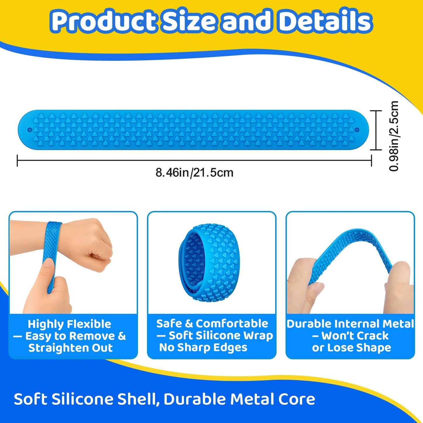 Textured Sensory Slap Bracelets 6-Piece Set