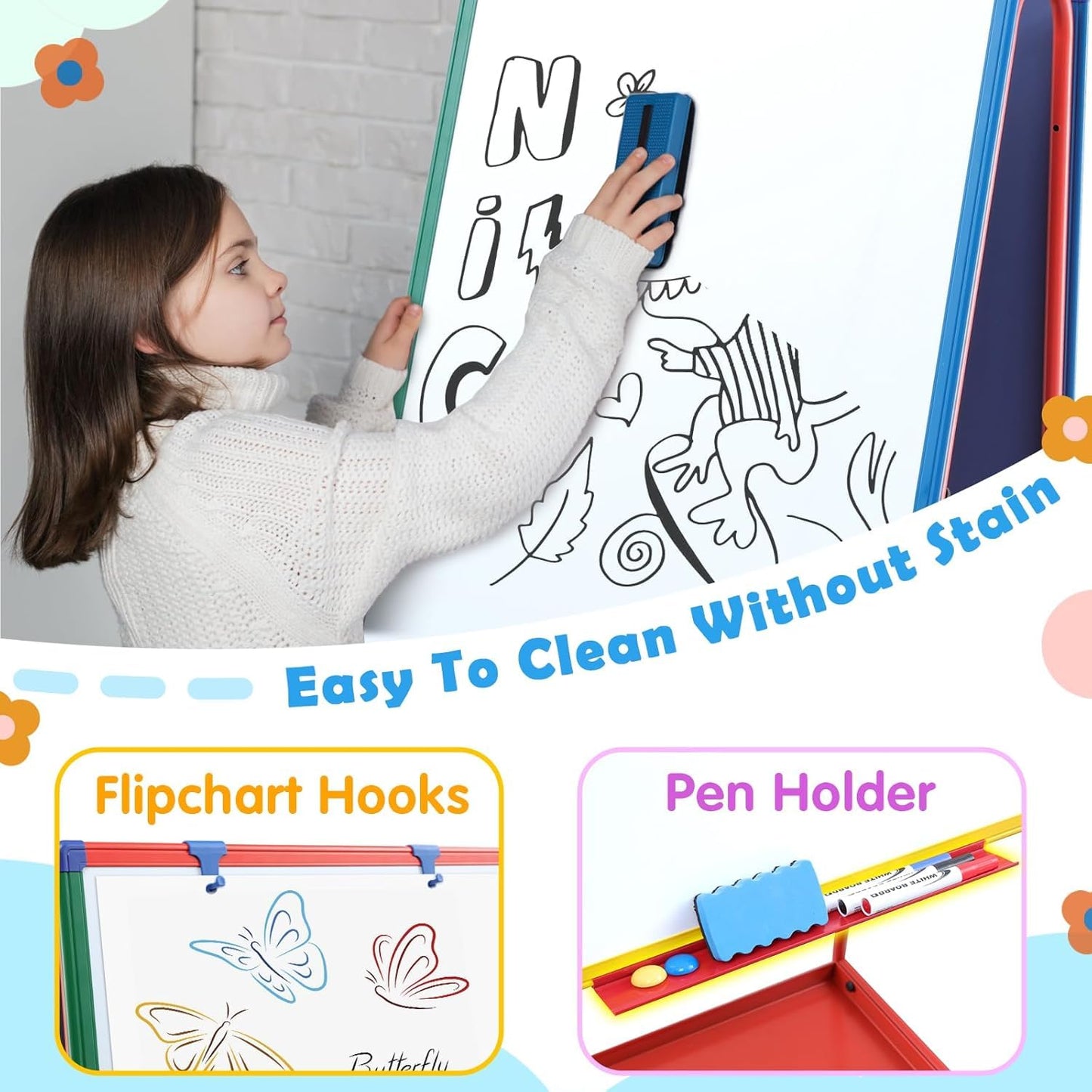 Dry Erase Board With Adjustable Stand