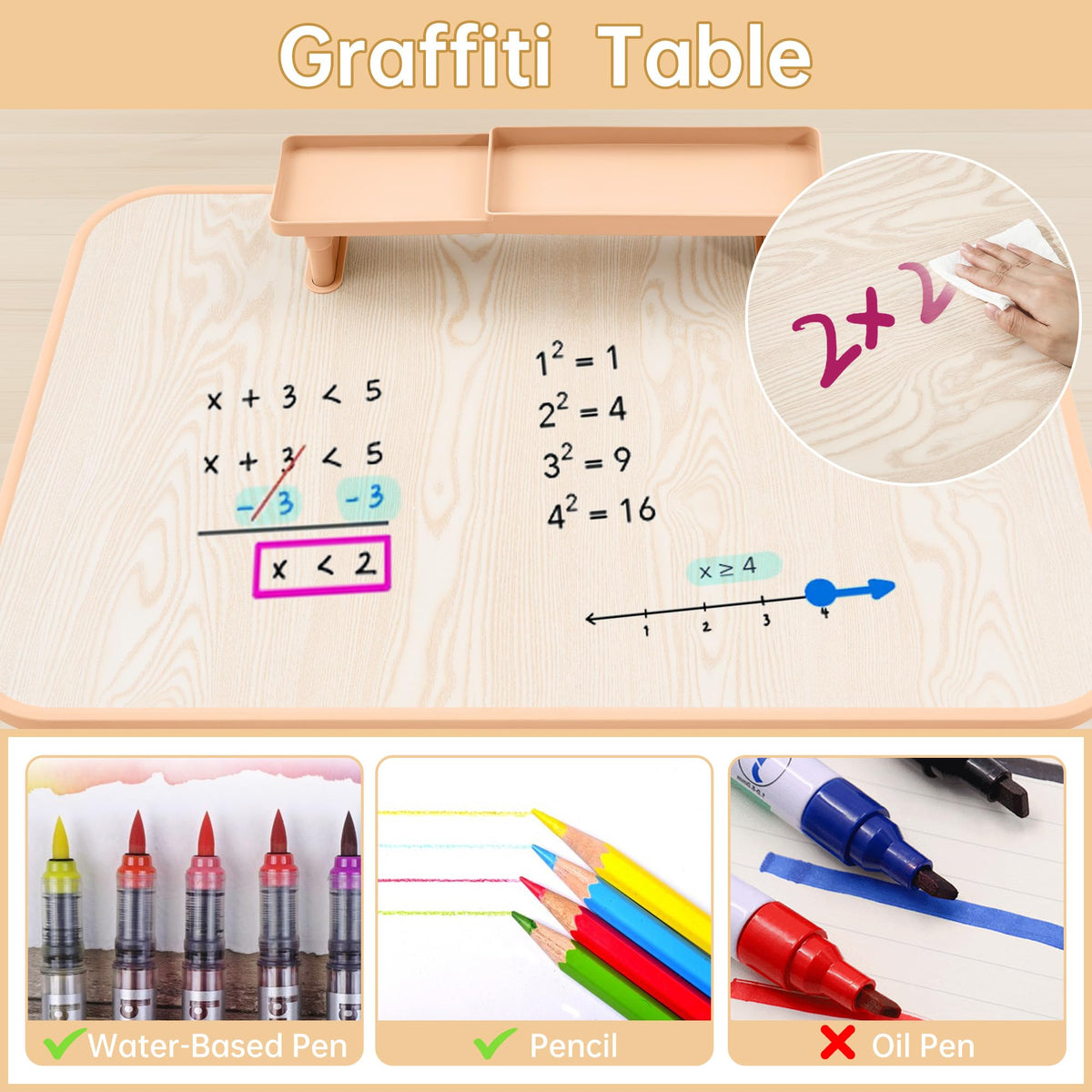 Adjustable Kids Desk & Chair Set With Storage