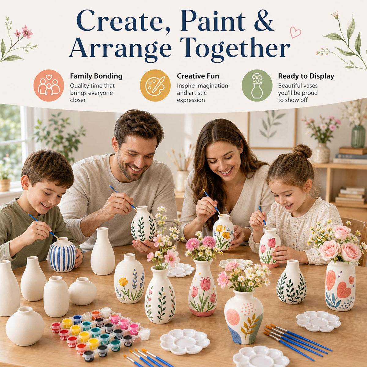 DIY Ceramic Vase Painting Kit 12-Piece Set