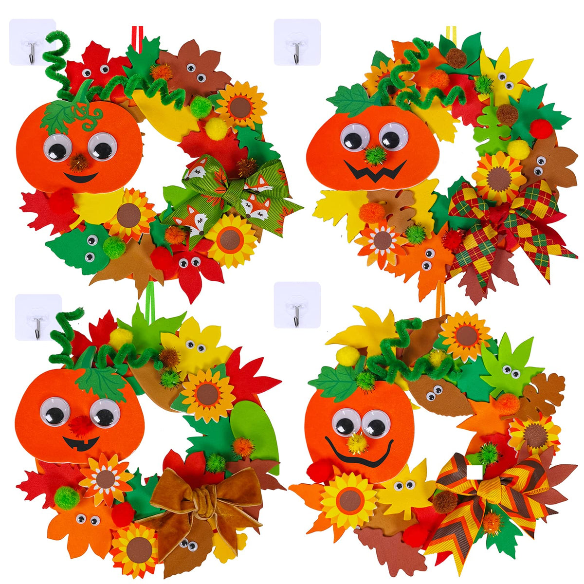 Kids Fall Craft Kit 12-Set With Foam Decorations