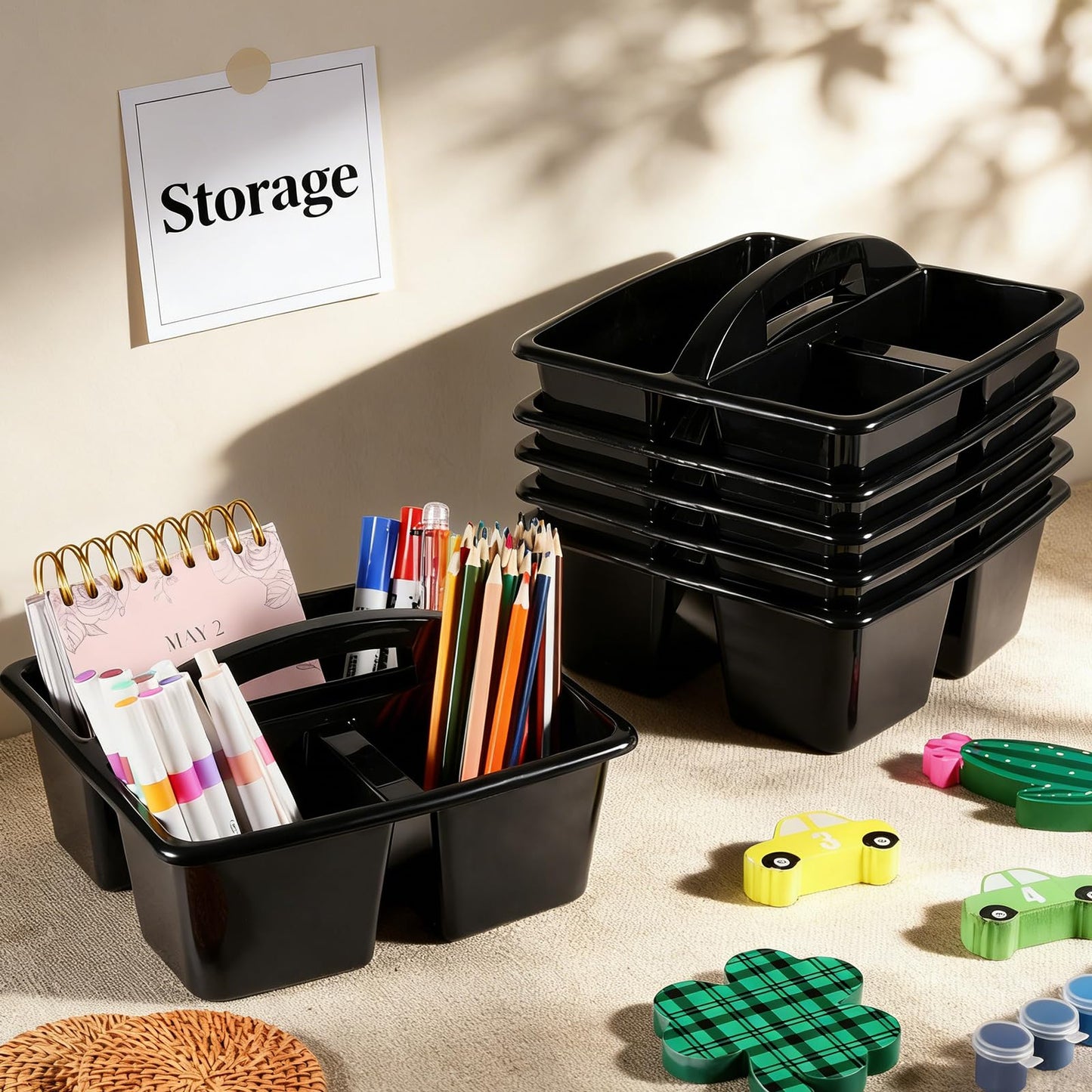 Classroom Storage Caddy 6-Pack With 3 Compartments