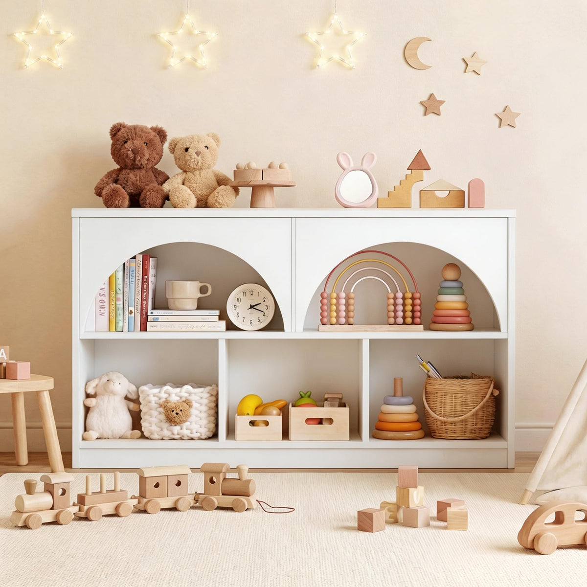 Kids Toy Storage Organizer With Bookshelf & Drawers