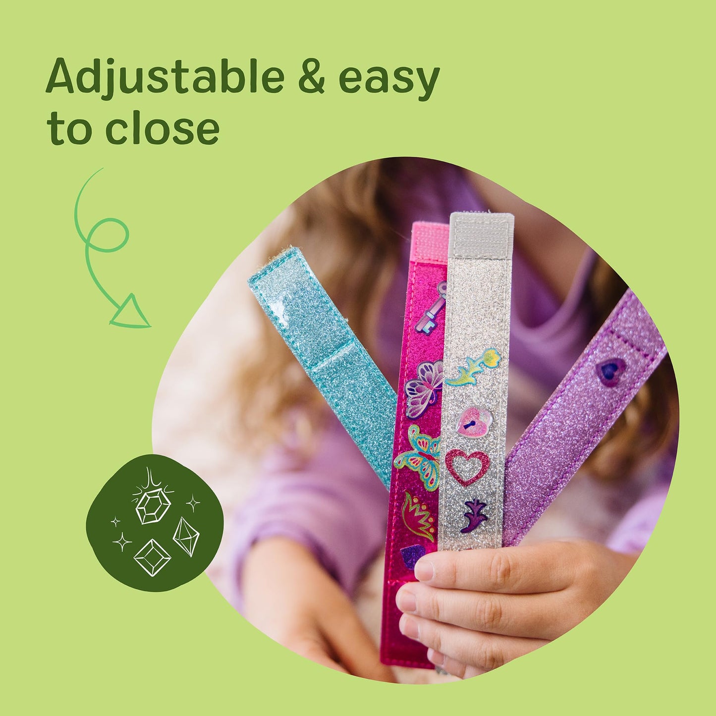 Kids Bracelet Craft Kit With 100+ Sparkle Stickers