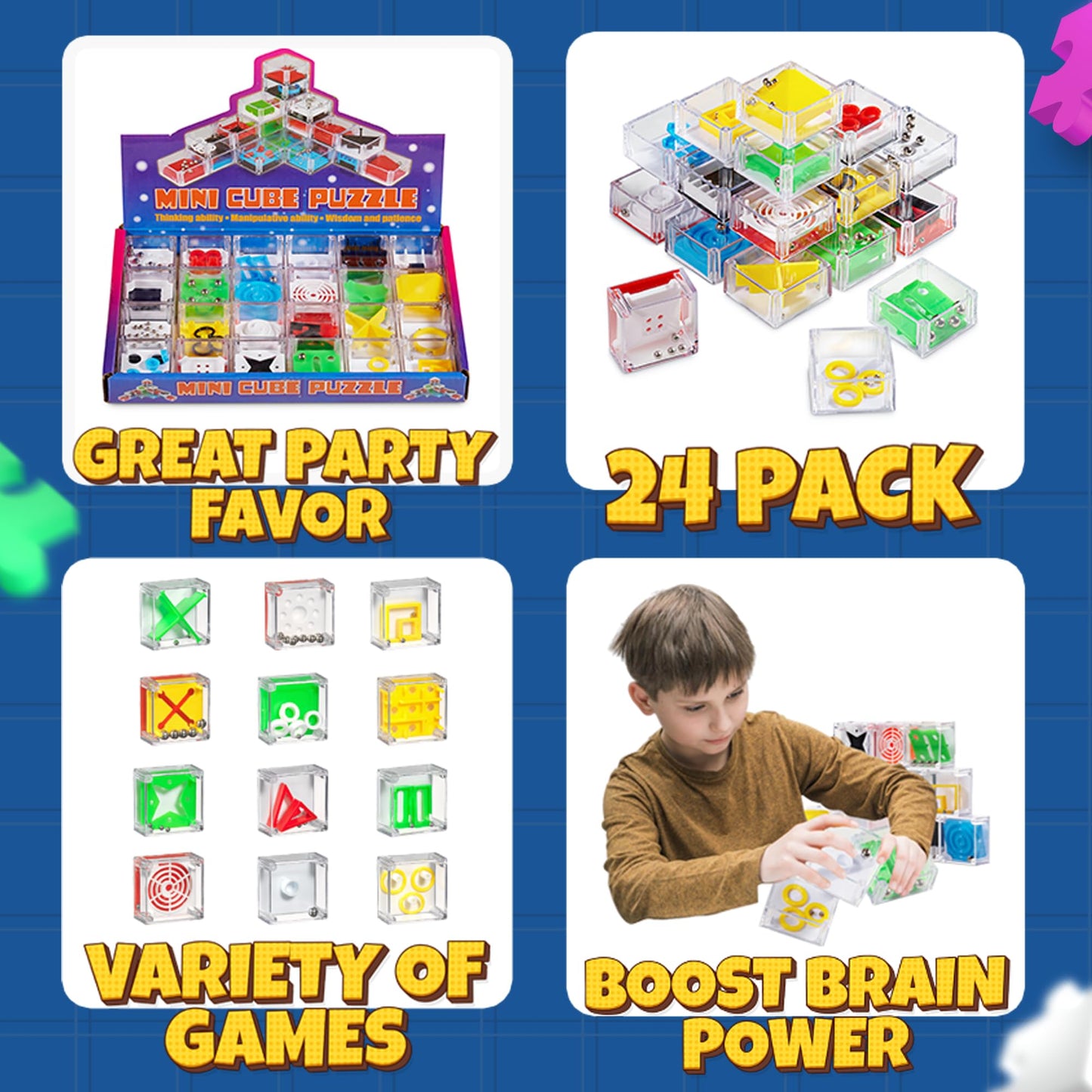 Mini Cube Puzzle Box Set for Balance & Brain Play