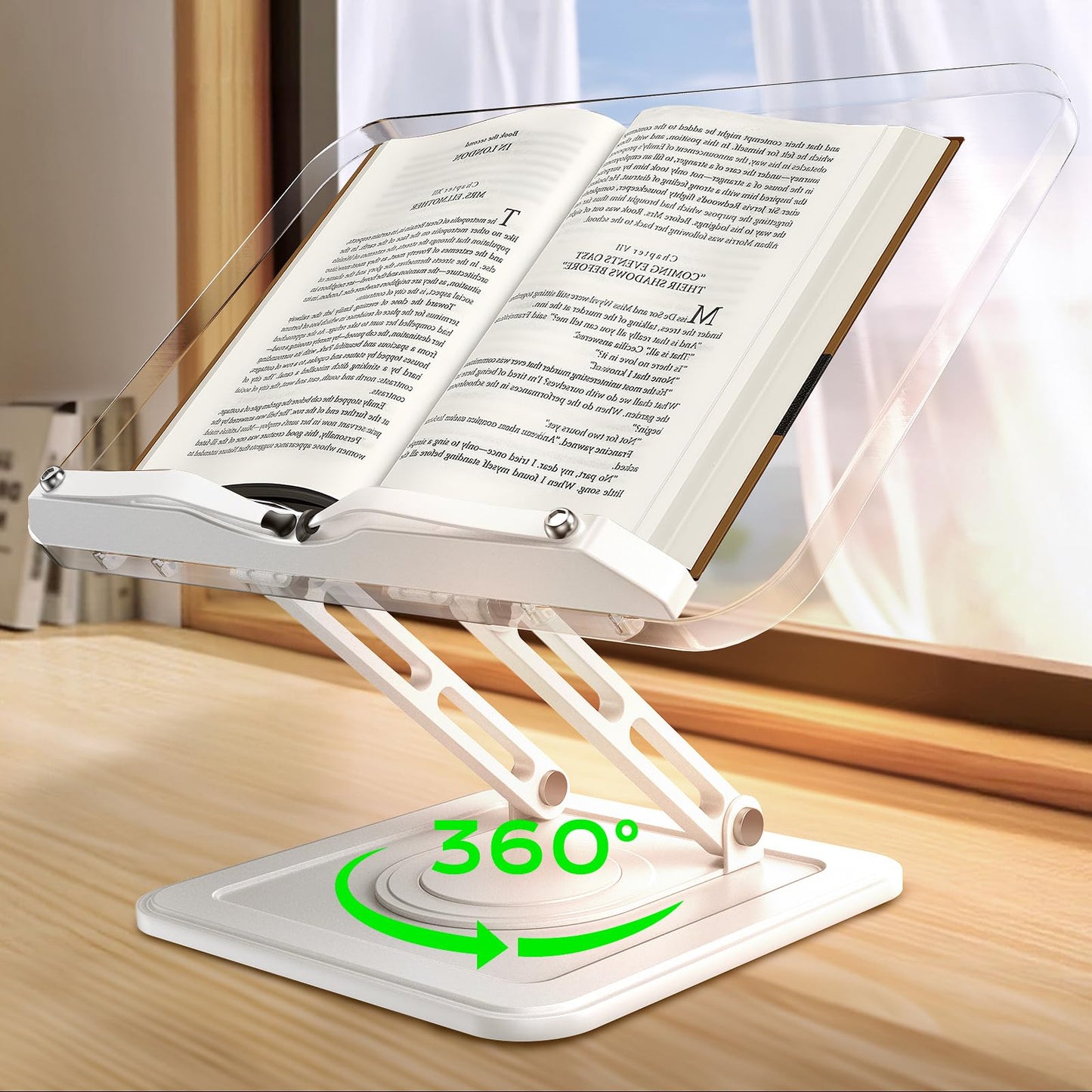 Adjustable Book Stand With Page Holders