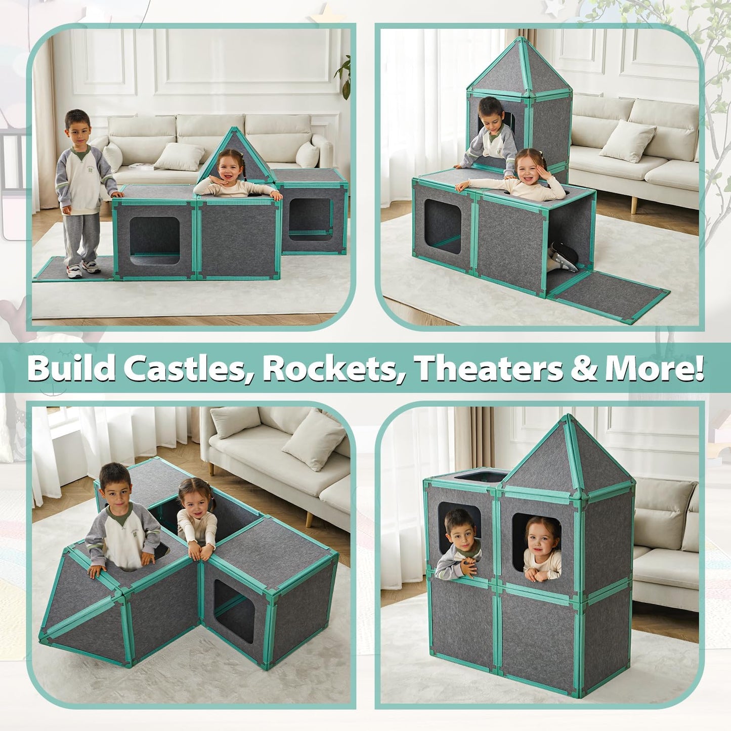 Magnetic Fort Building Kit for Creative STEM Play