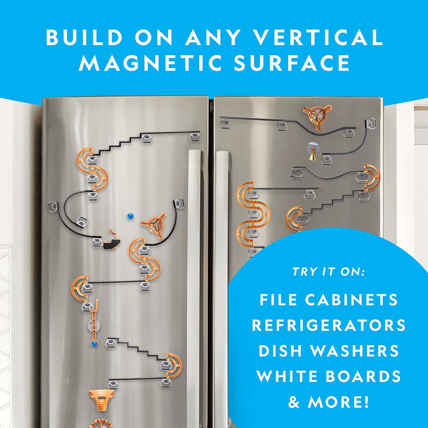Magnetic Marble Run STEM Building Set With Tracks