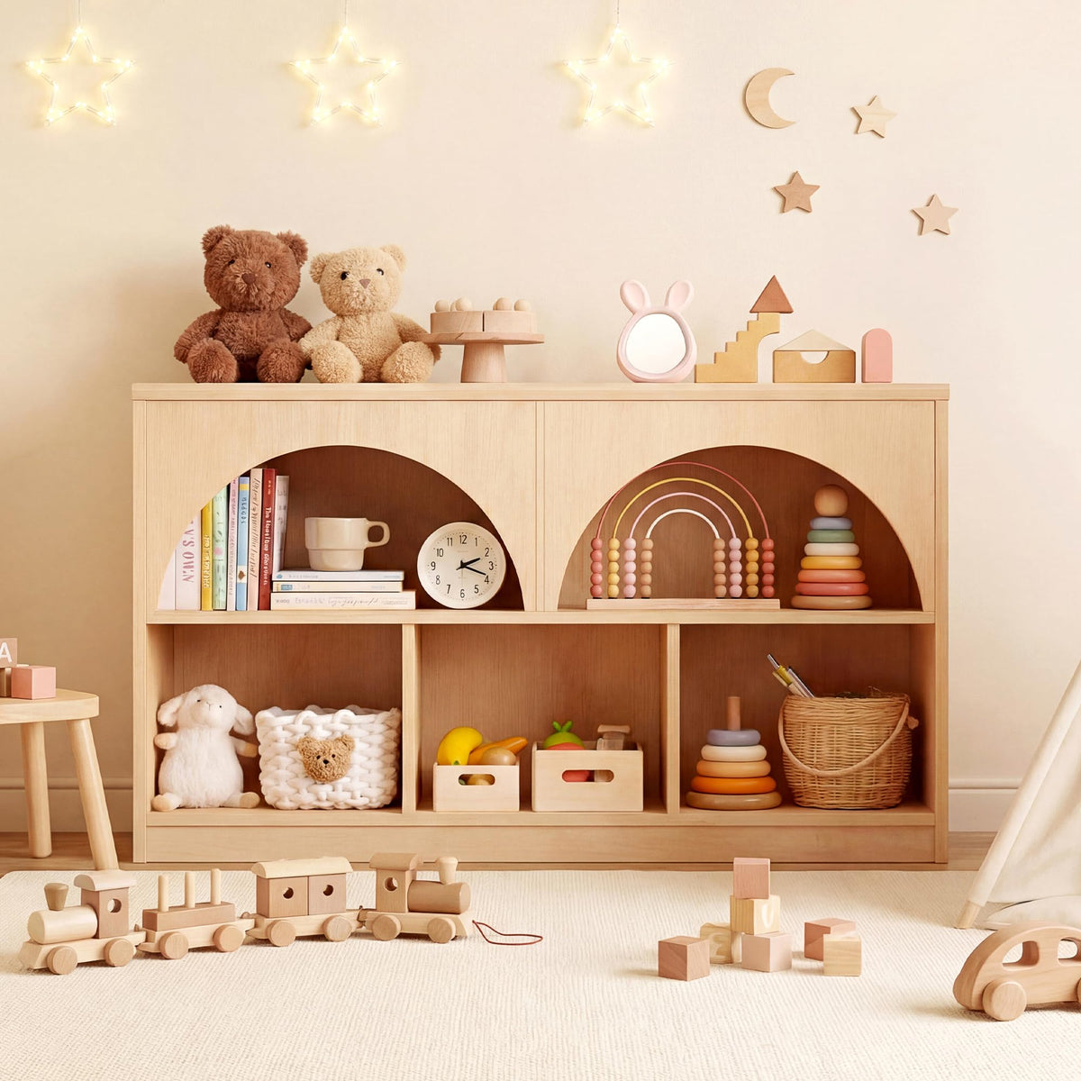 Kids Toy Storage Organizer With Bookshelf & Drawers