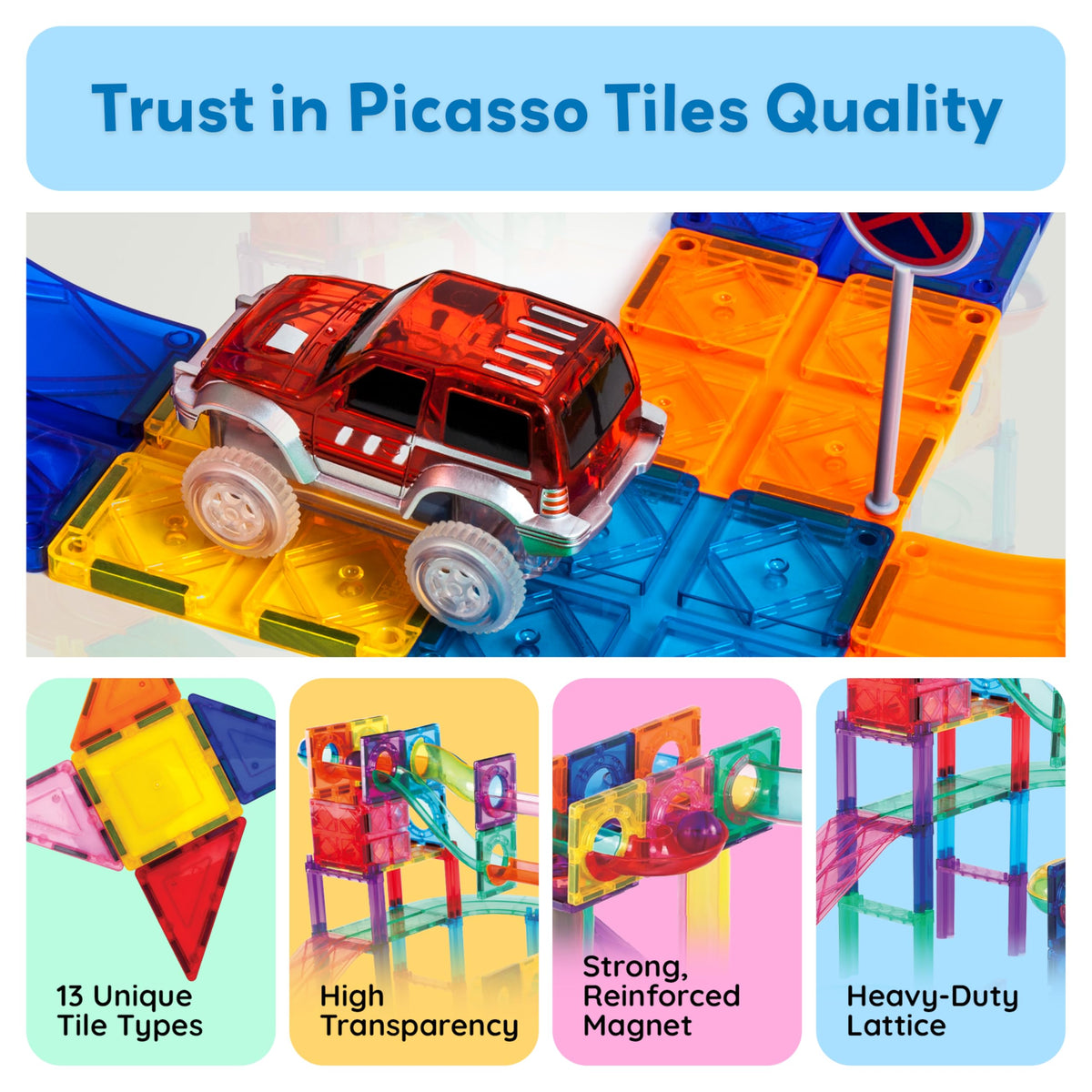 Magnetic Building Tiles for Creative STEM Play