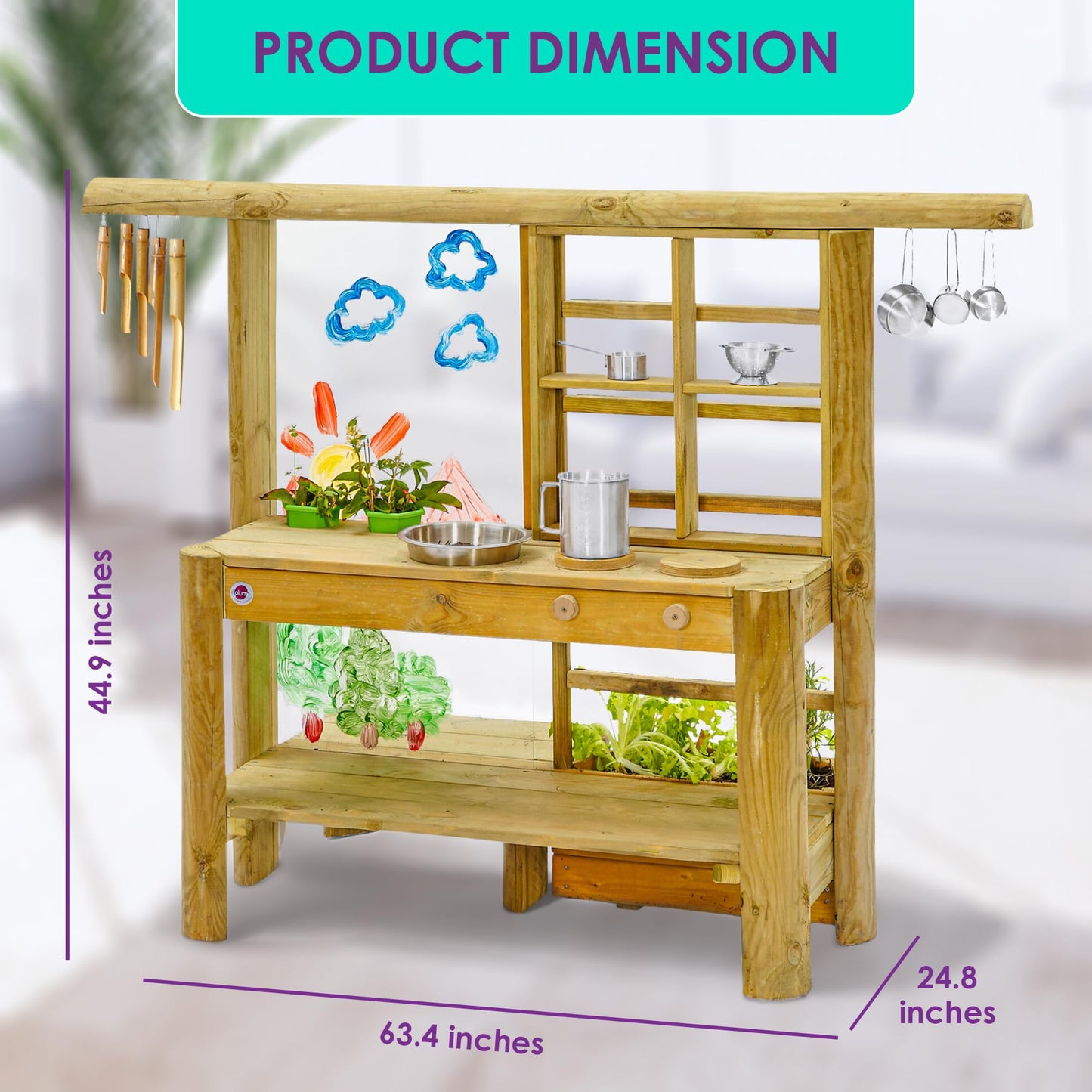 Outdoor Wooden Art Easel With Weatherproof Finish