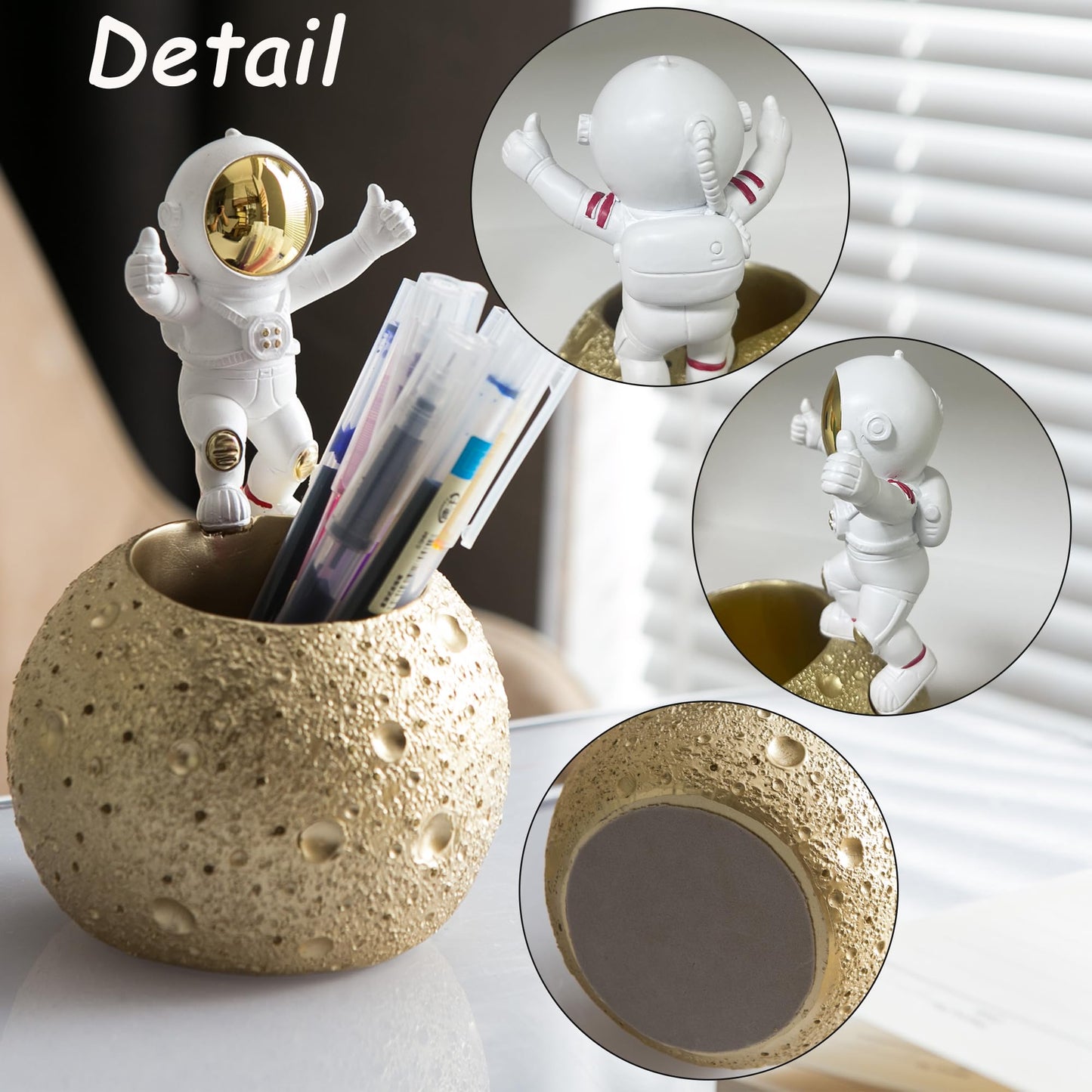 Astronaut Pen Holder With Decorative Desk Storage