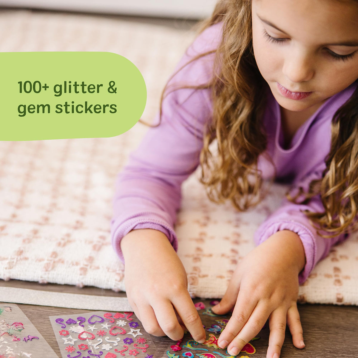 Kids Bracelet Craft Kit With 100+ Sparkle Stickers