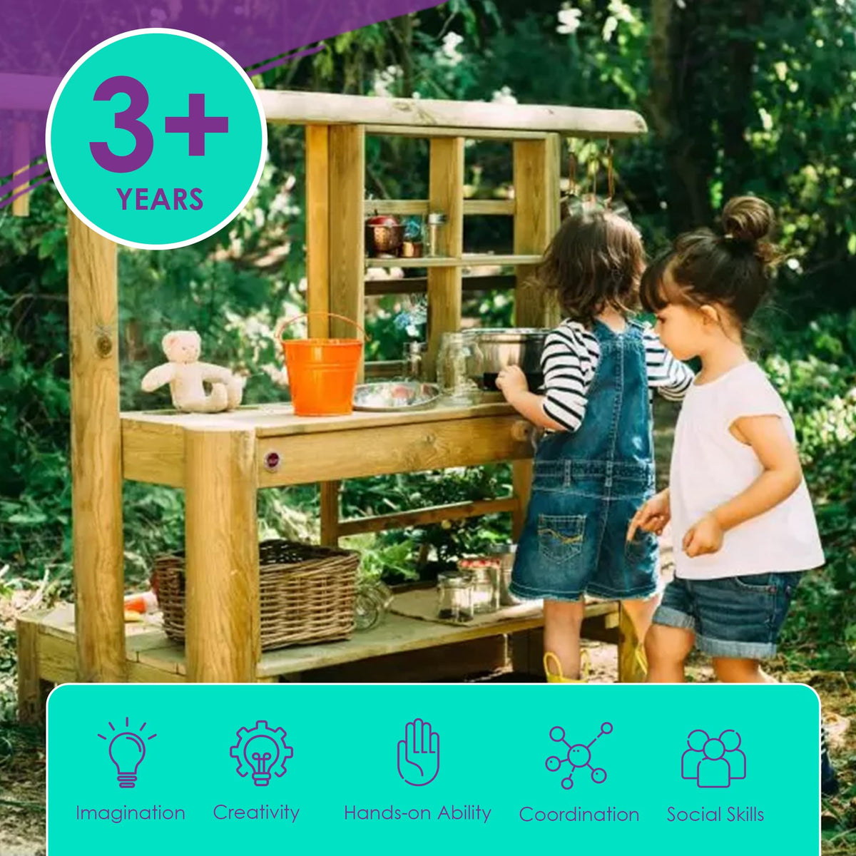 Outdoor Wooden Art Easel With Weatherproof Finish